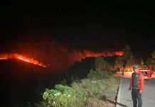Kebakaran Hutan Lindung Gunung Soputan, Api Masih Terpantau Hingga Malam